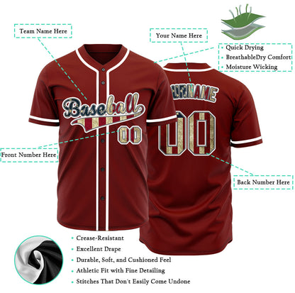 Custom Old Flag Red Baseball Jersey