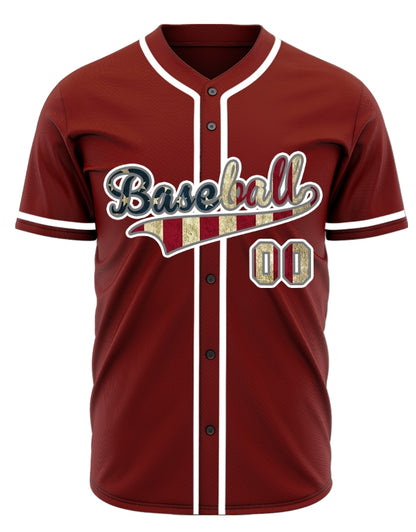 Custom Old Flag Red Baseball Jersey