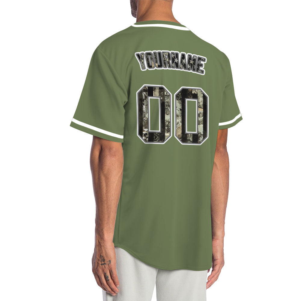 Custom Old Green Flag Dark Green Baseball Jersey