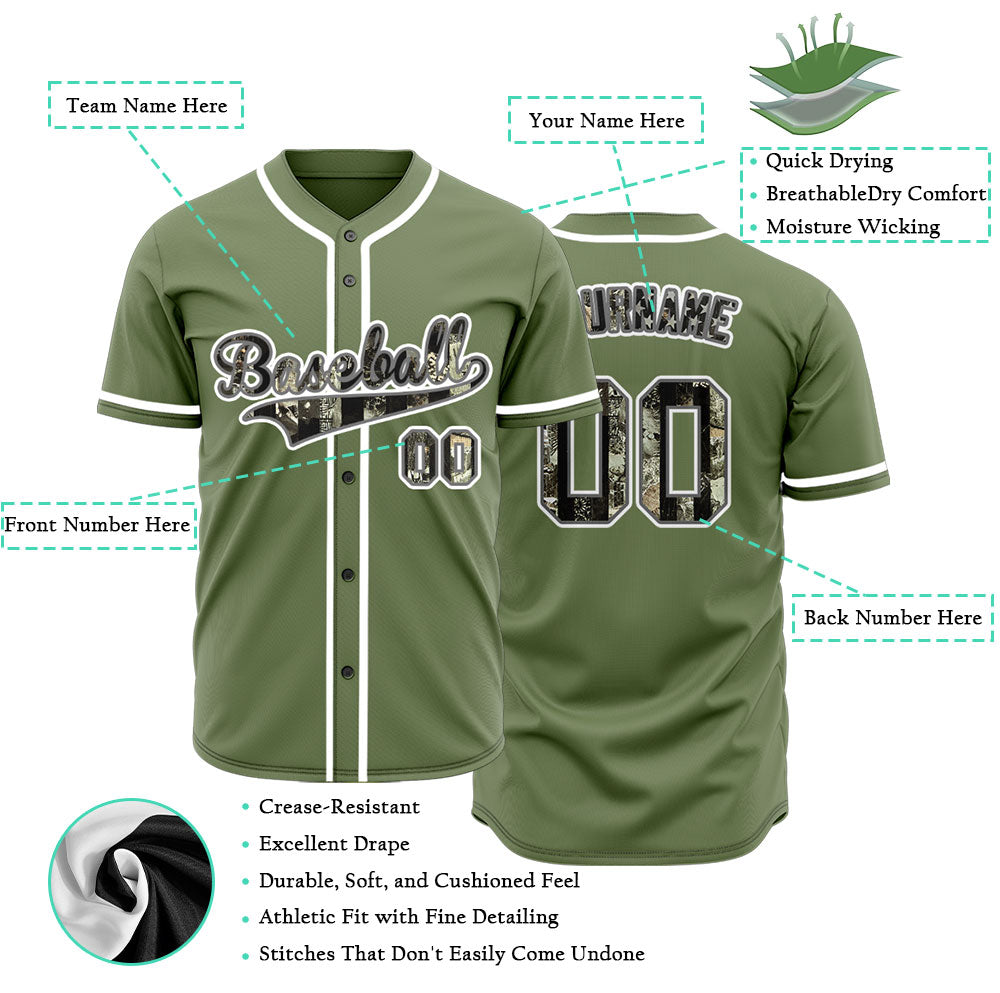 Custom Old Green Flag Dark Green Baseball Jersey