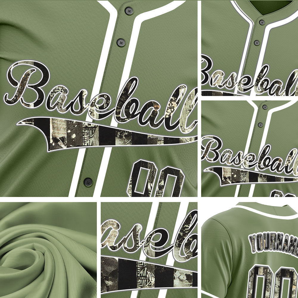 Custom Old Green Flag Dark Green Baseball Jersey