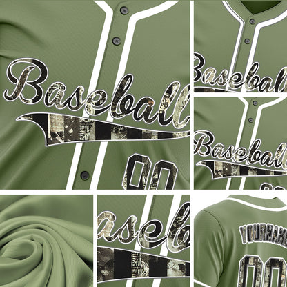 Custom Old Green Flag Dark Green Baseball Jersey