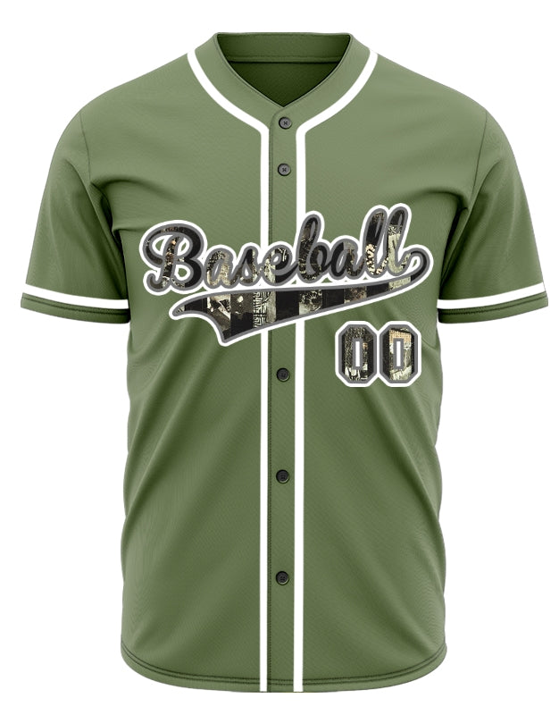 Custom Old Green Flag Dark Green Baseball Jersey
