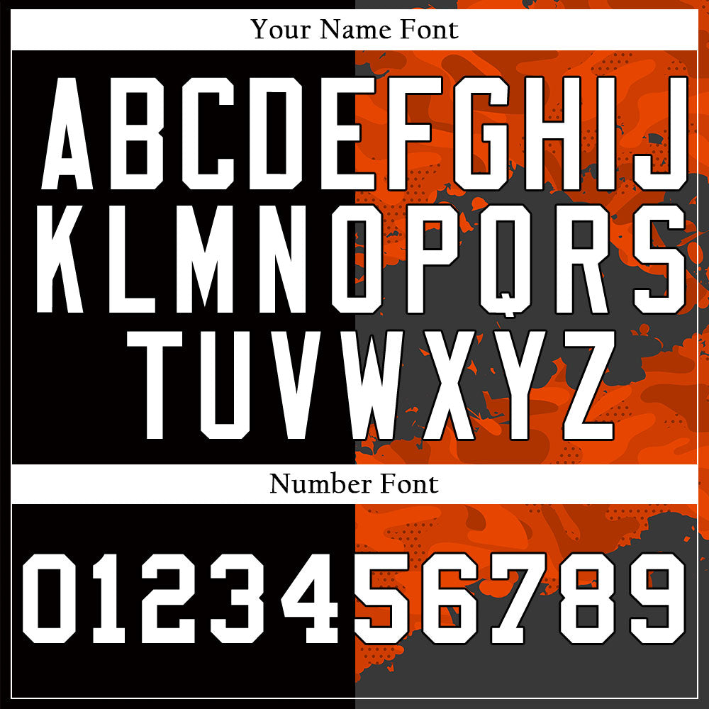 Custom Orange Black Fire Half Baseball Jersey