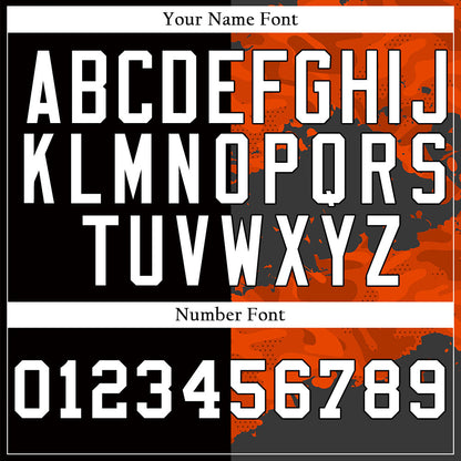 Custom Orange Black Fire Half Baseball Jersey