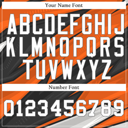 Custom Orange Black Lines Baseball Jersey