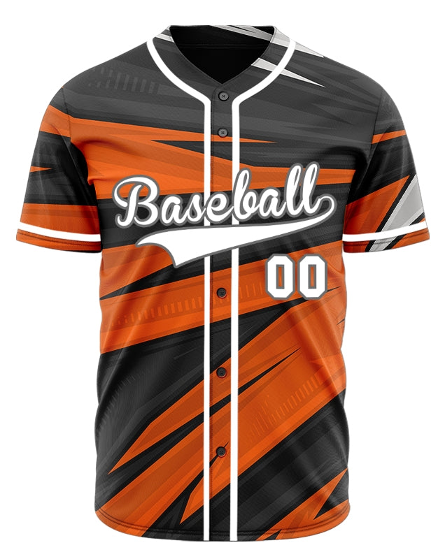 Custom Orange Black Lines Baseball Jersey