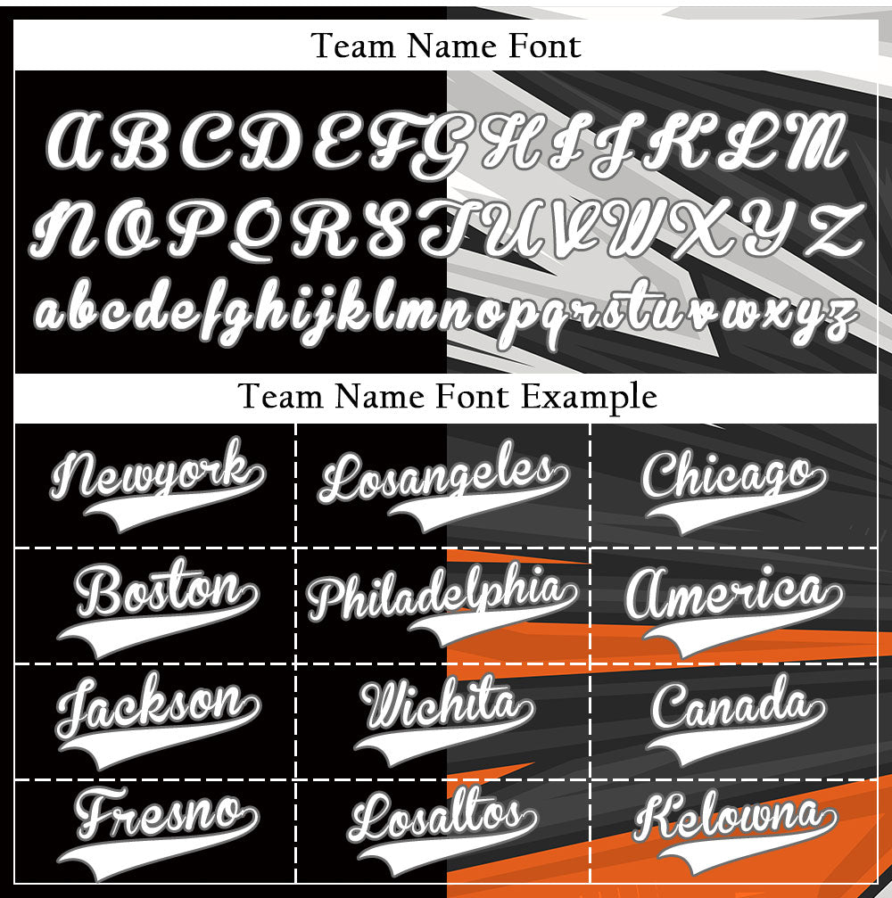 Custom Orange Black Lines Half Baseball Jersey