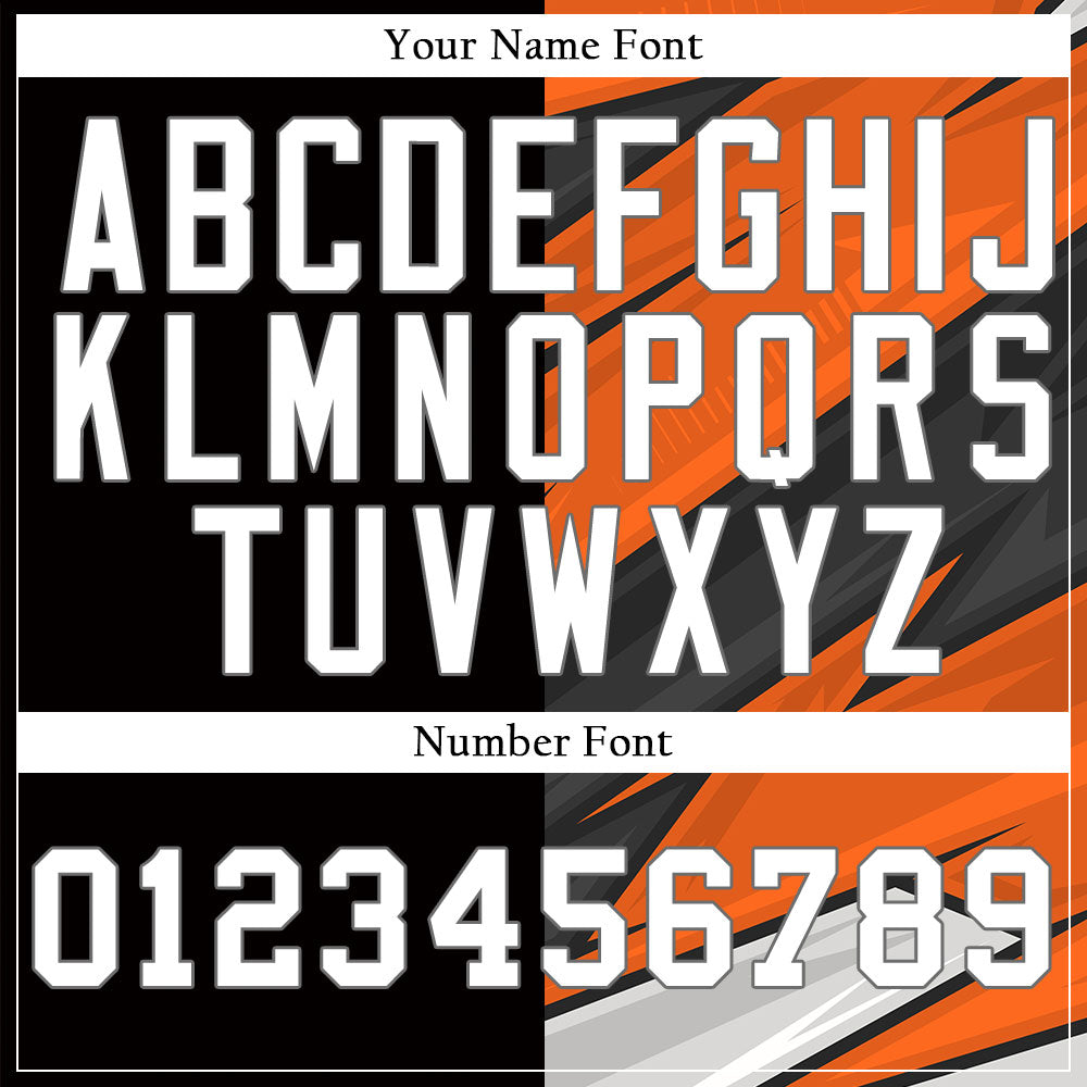 Custom Orange Black Lines Half Baseball Jersey