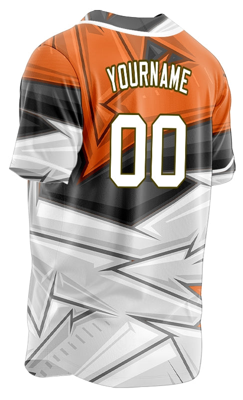 Custom Orange Black White Baseball Jersey