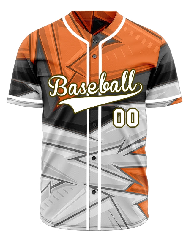 Custom Orange Black White Baseball Jersey