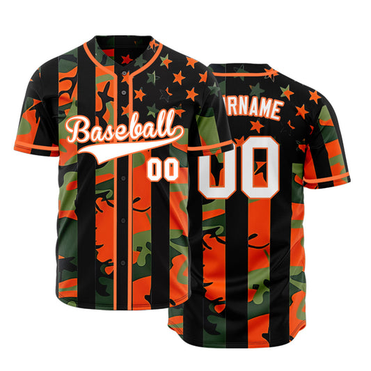 Custom Orange Flag Baseball Jersey