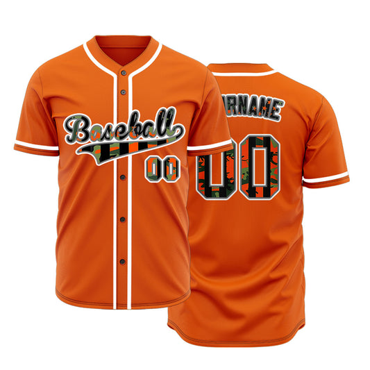 Custom Orange Flag Orange Baseball Jersey
