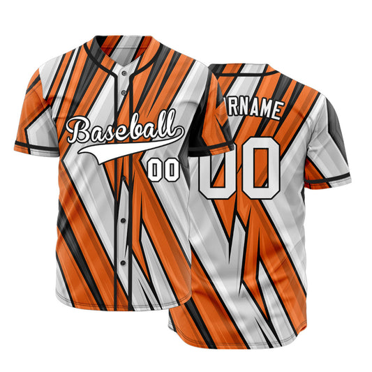 Custom Orange White Black Corner Lines Baseball Jersey