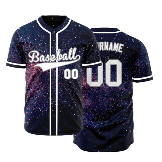 Custom Pink Blue Starry Sky Baseball Jersey