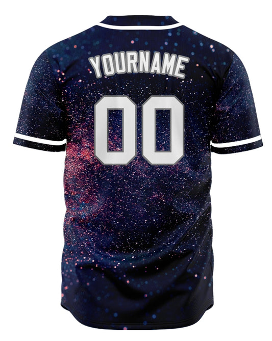 Custom Pink Blue Starry Sky Baseball Jersey