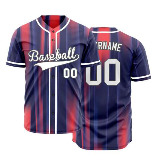 Custom Pink Purple Gradient Lines Baseball Jersey