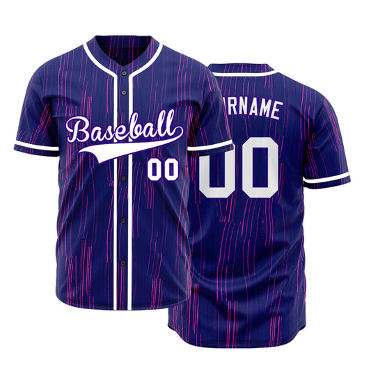 Custom Pink Purple Lines Baseball Jersey