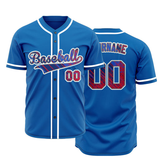Custom Pink Purple Lines Blue Baseball Jersey