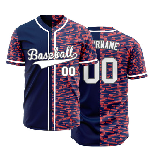 Custom Pink Purple Long Point Half Baseball Jersey