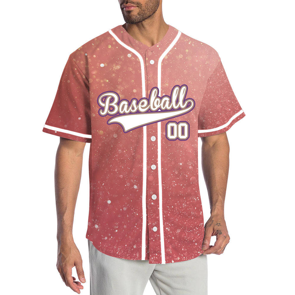 Custom Pink Starry Sky Baseball Jersey