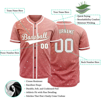 Custom Pink Starry Sky Baseball Jersey