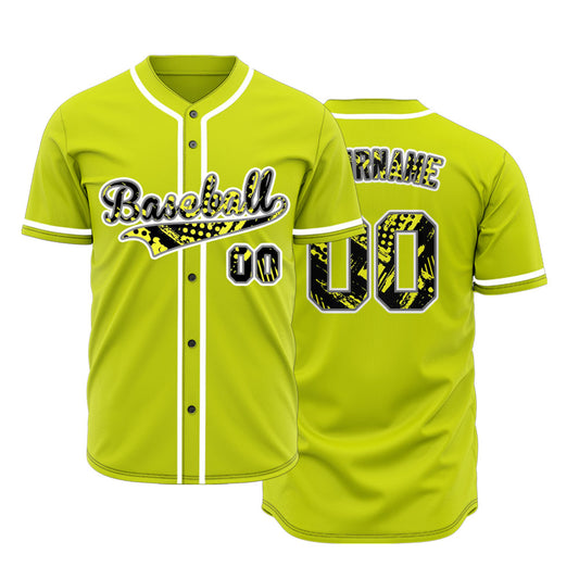 Custom Pitch Yellow Texture Baseball Jersey