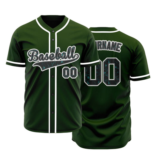 Custom Plant Green Baseball Jersey