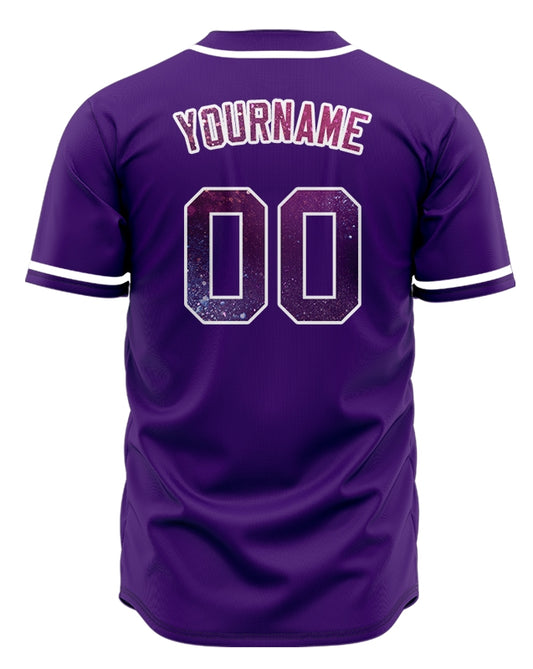 Custom Purple Dark Starry Sky Baseball Jersey
