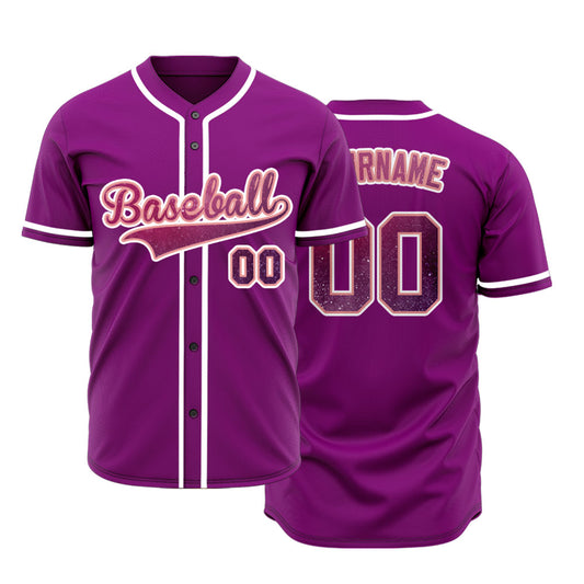 Custom Purple Pink Starry Sky Baseball Jersey