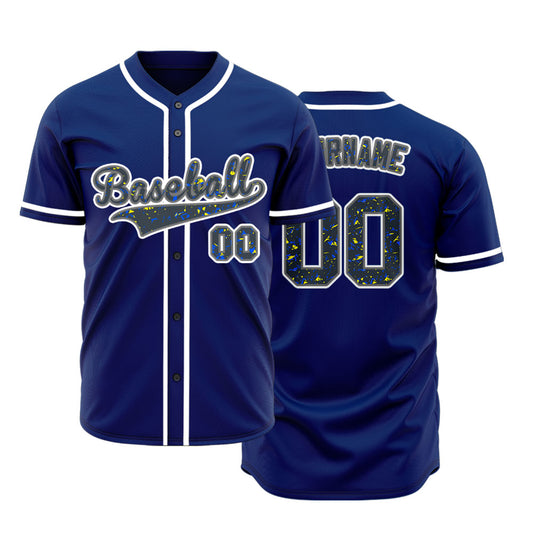 Custom Purple Point Blue Baseball Jersey