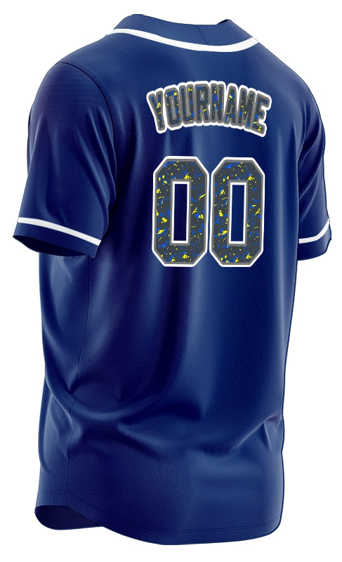 Custom Purple Point Blue Baseball Jersey