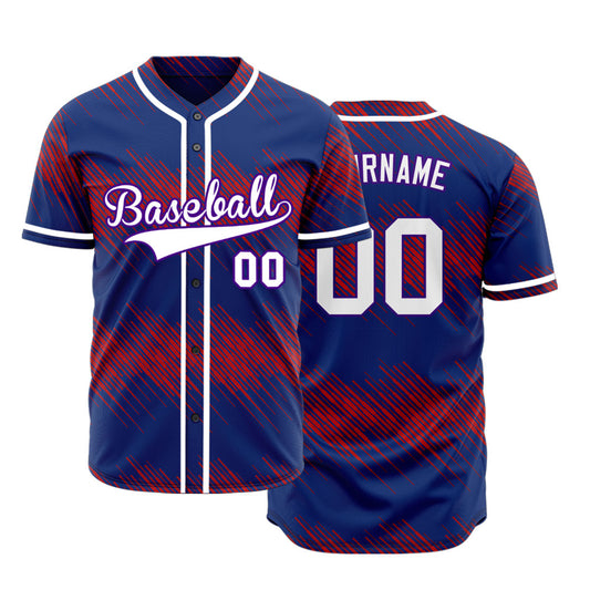 Custom Purple Red Slash Baseball Jersey