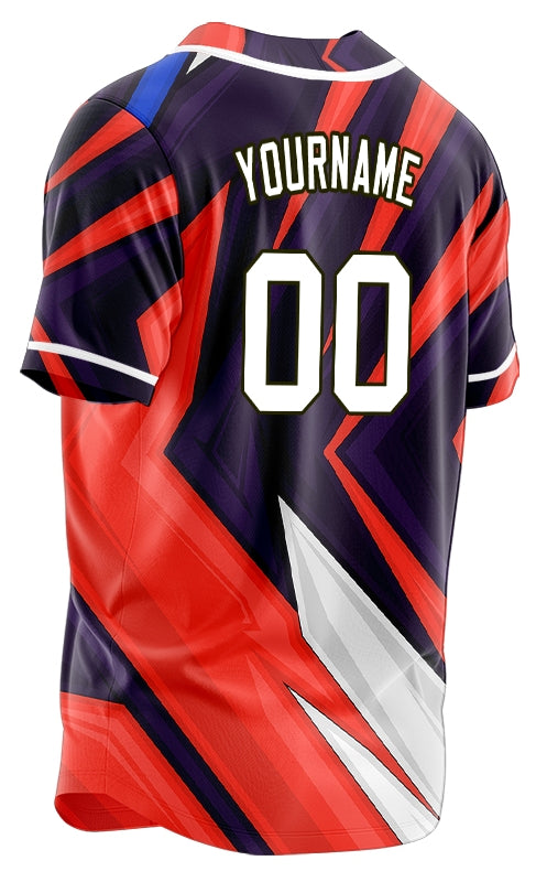 Custom Red Grey Black Lines Baseball Jersey