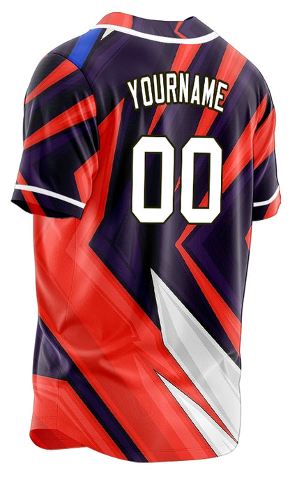 Custom Red Grey Black Lines Baseball Jersey