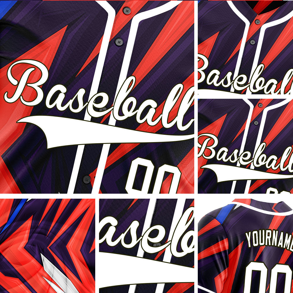 Custom Red Grey Black Lines Baseball Jersey