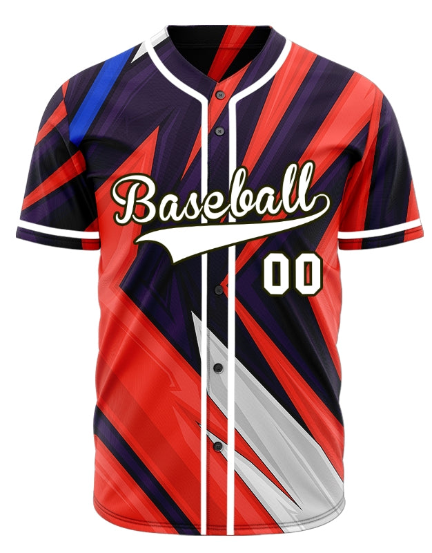 Custom Red Grey Black Lines Baseball Jersey