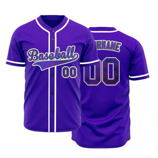 Custom Red Leaves Purple Baseball Jersey