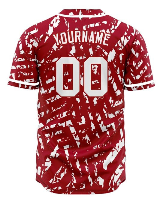 Custom Red White Twill Baseball Jersey