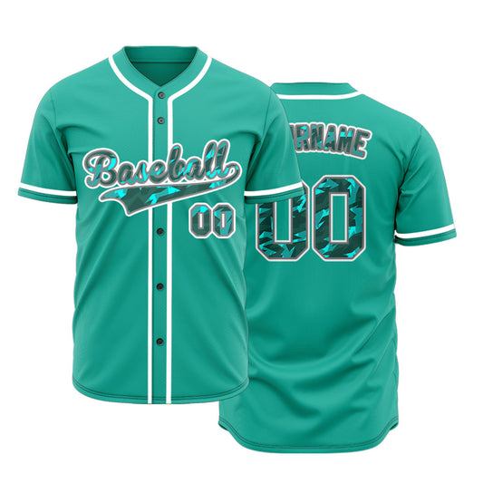 Custom Shattered Green Baseball Jersey