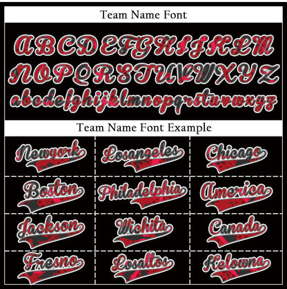 Custom Silhouette Red Black Baseball Jersey