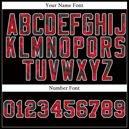Custom Silhouette Red Black Baseball Jersey