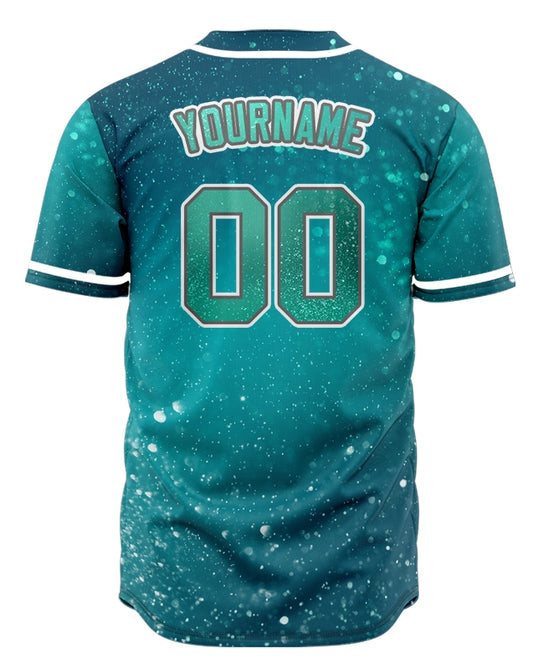 Custom Starry Green Gold Sky Light Baseball Jersey