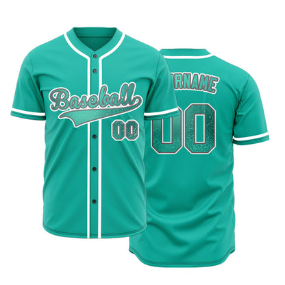 Custom Starry Sky Light Green Point Baseball Jersey