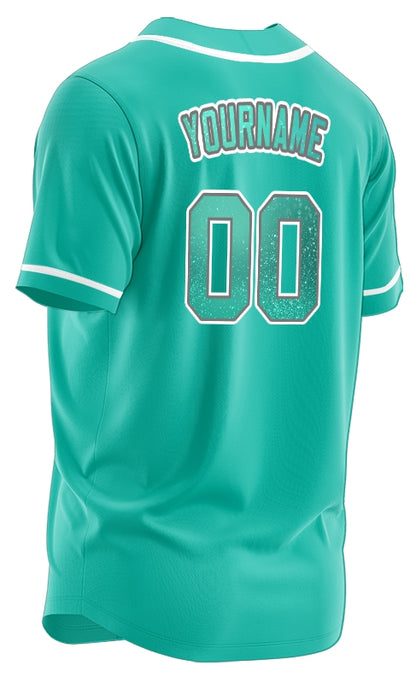 Custom Starry Sky Light Green Point Baseball Jersey