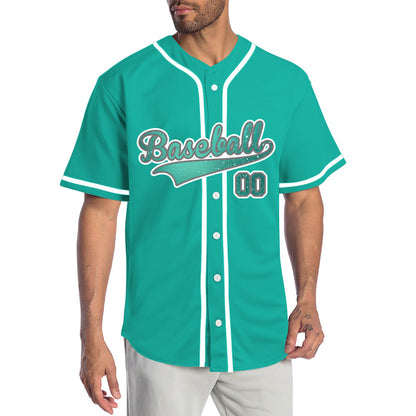 Custom Starry Sky Light Green Point Baseball Jersey