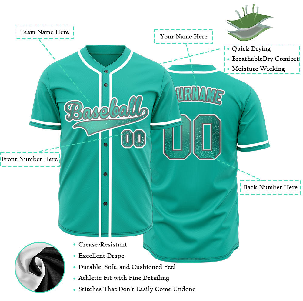 Custom Starry Sky Light Green Point Baseball Jersey