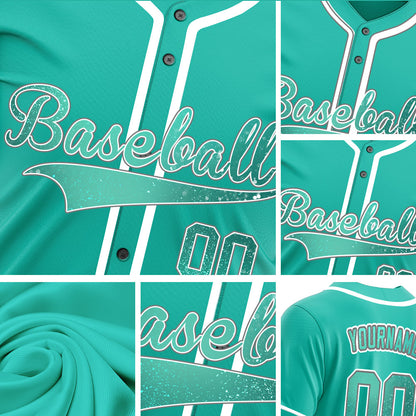Custom Starry Sky Light Green Point Baseball Jersey