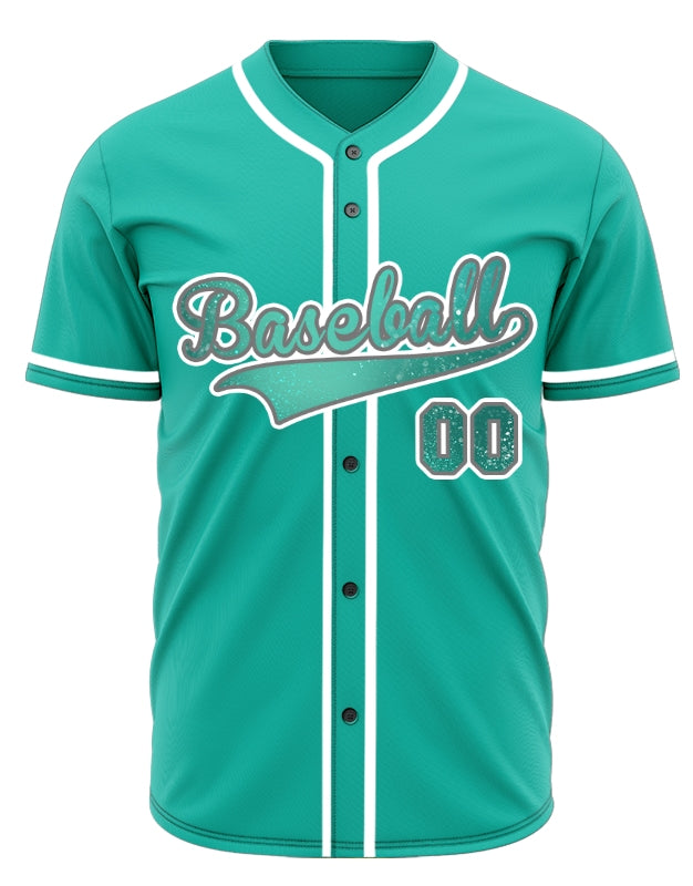Custom Starry Sky Light Green Point Baseball Jersey
