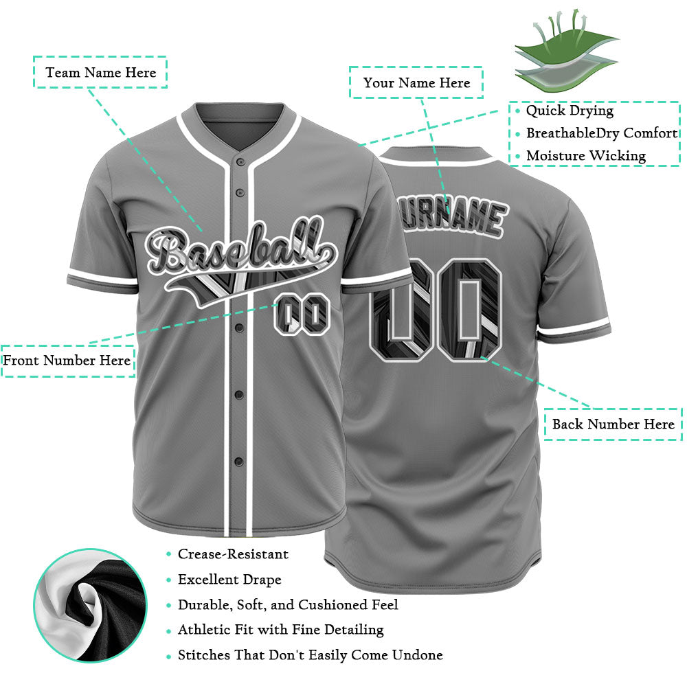 Custom Technology Dark Grey Baseball Jersey